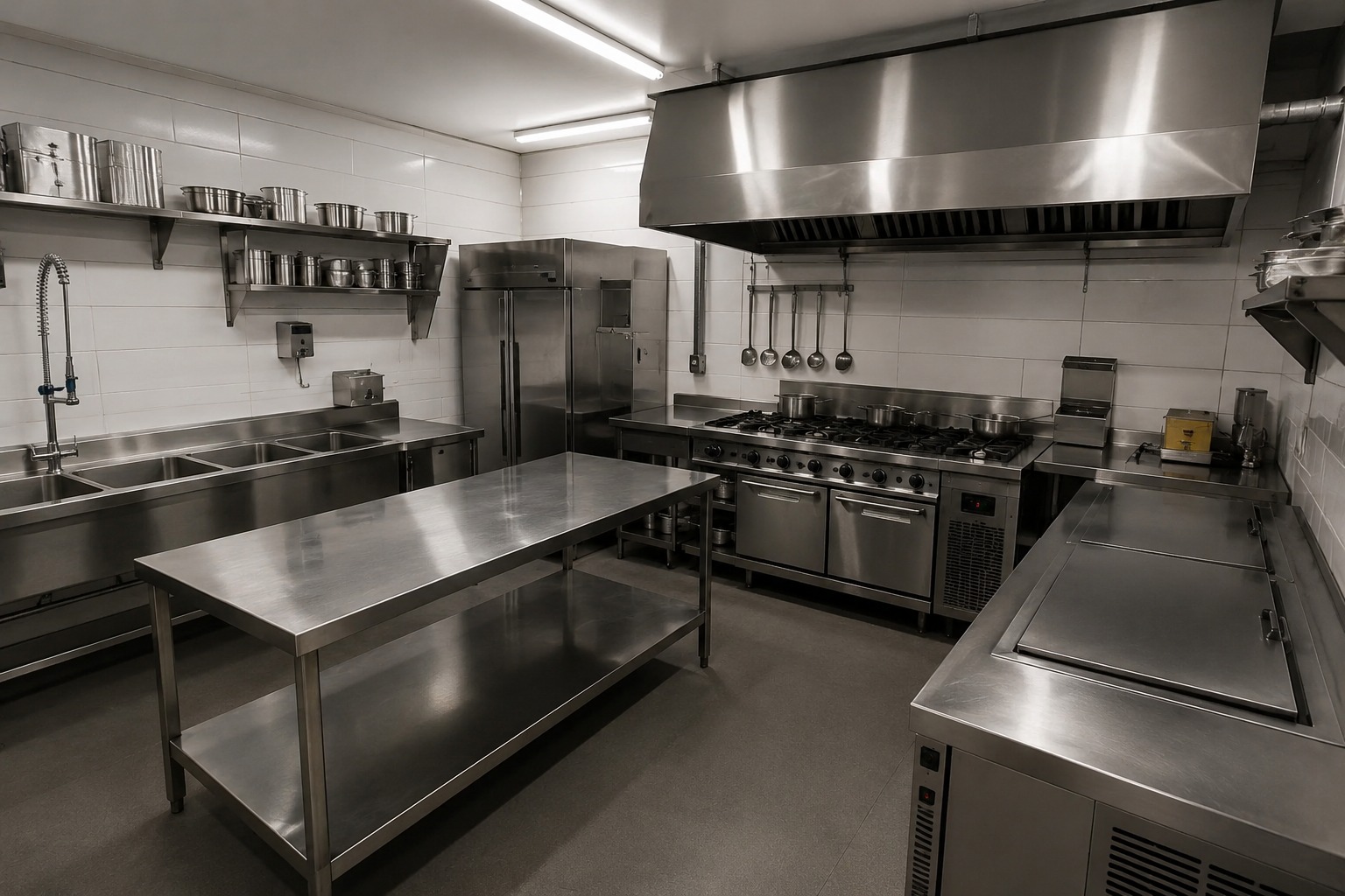 Cozinha industrial completa em aço inox